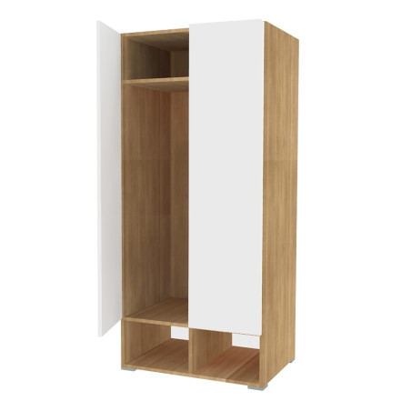 OTZI - Armoire, 2 portes, 1 penderie et des rangements L800 x P600 x H1835mm